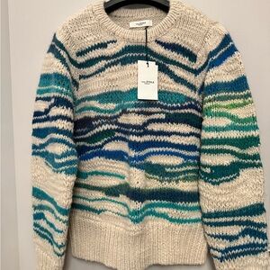 Isabel Marant  Women’s Green /Ecru Serena Wool Sweater Size 40